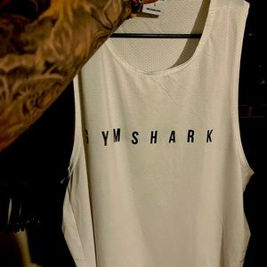 Gym shark LARGE cut off tank top gym wear men’s.